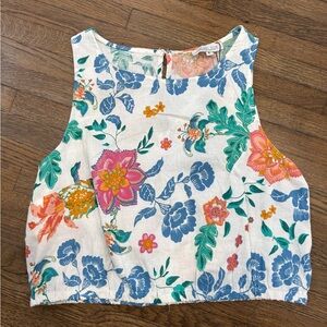 NWT Rachel Zoe Multicolored Linen Blend Top Small